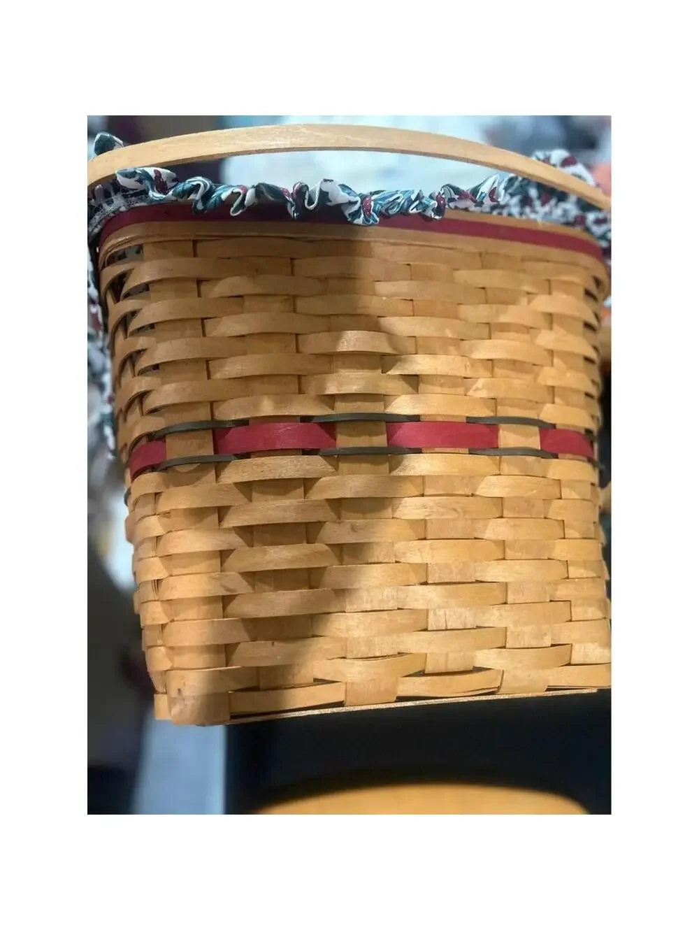 Longaberger Holiday Hostess Red Evergreen Basket Holly liner lid Large Christmas